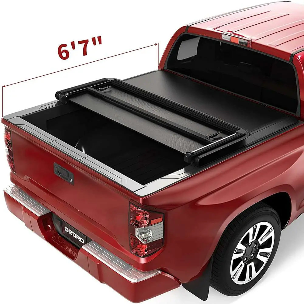 oEdRo Upgraded Soft Tri-Fold Truck Bed Tonneau Cover